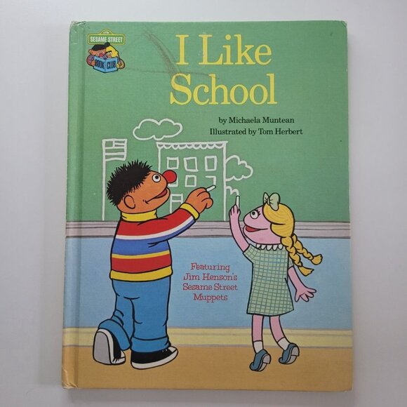 Sesame Street I Like School Burt Ernie  Book Vintage 1980s Muppet Jim Henson - Picture 1 of 13